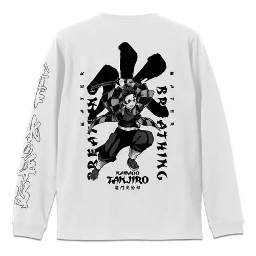 鬼滅の刃 竈門炭治郎 袖リブロングスリーブTシャツ ホワイト※請選擇尺碼 ※不設寄送《21年9月預定》 4549970213592