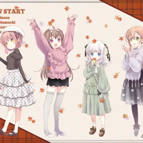 スロウスタート 花名&たまて&栄依子&冠 横型タペストリー 秋の私服Ver.(掛布)※請選擇尺碼 ※不設寄送《24年3月預定》 4549970342445