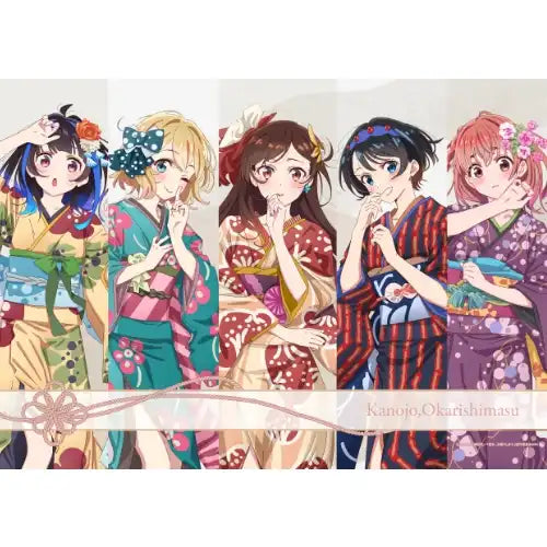 彼女、お借りします 第3期 描き下ろし B2タペストリー 着物Ver. 集合(掛布)※不設寄送《24年3月預定》 4570077761679