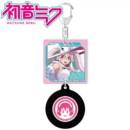 【再販】レーシングミク 2024Ver.×すーぱーそに子 ジャケット風レコードキーホルダー B(鎖匙扣)※不設寄送《25年5月預定》 4570140121355