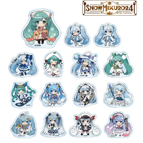 SNOW MIKU 2024 トレーディング 雪ミク Art by びんちょうまぐろ アクリルステッカー(全套15個入)※不設寄送《24年6月預定》 4582711784982