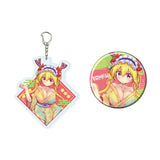アクリルキーホルダー&缶バッジセット 小林さんちのメイドラゴン 01 トール 着物Ver.(描き下ろしイラスト)(亞加力鎖匙扣+襟章)※不設寄送《25年7月預定》 4582793552127