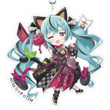 初音ミク×招き猫 アクリルキーホルダー Art by らっす 黒猫 立ち右手あげ(亞加力牌匙扣)※不設寄送《24年6月預定》 4942330209455