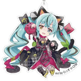 初音ミク×招き猫 アクリルキーホルダー Art by らっす 黒猫 座り右手あげ(亞加力牌匙扣)※不設寄送《24年6月預定》 4942330209479