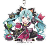 初音ミク×招き猫 アクリルキーホルダー Art by らっす 黒猫 座り左手あげ(亞加力牌匙扣)※不設寄送《24年6月預定》 4942330209486