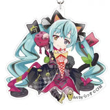 初音ミク×招き猫 アクリルキーホルダー Art by らっす 黒猫 座り右手あげ クレープ(亞加力牌匙扣)※不設寄送《24年6月預定》 4942330209493