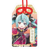 初音ミク×招き猫 ご利益別御守風アクリルキーホルダー Art by らっす 黒猫 座り左手あげ※不設寄送《24年6月預定》 4942330251072