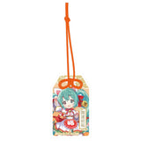 初音ミク×招き猫 ご利益別御守風アクリルキーホルダー Art by らっす 白猫 座り右手あげ※不設寄送《24年6月預定》 4942330251126