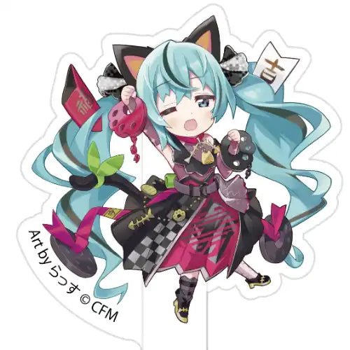 初音ミク×招き猫 一石二鳥プロップ&スタンド Art by らっす 黒猫 立ち右手あげ(亞加力立牌)※不設寄送《24年6月預定》 4942330251140