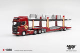 Scania 770S A6x4NA Car Transporter V8 50th anniversary + Car transporter Red ※不設寄送《25年1月預定》 盒裝版(LHD) 全數$719 / ※不設寄送 / 26年9月4日