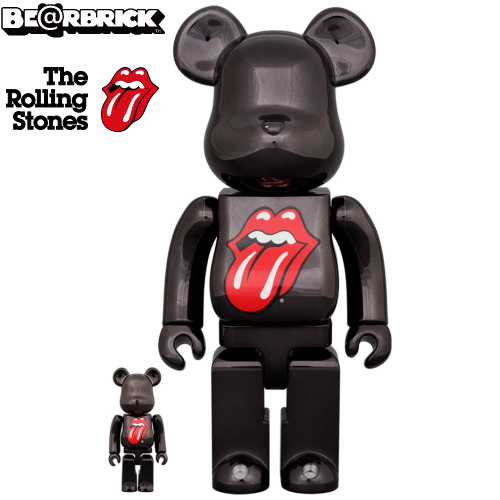 BE@RBRICK The Rolling Stones Lips & Tongue BLACK CHROME Ver. 100％ & 400％《22年11月預定》
