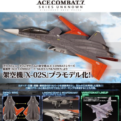 【再販】ACE COMBAT 7 SKIES UNKNOWN X-02S ※不設寄送《20/8月預定》